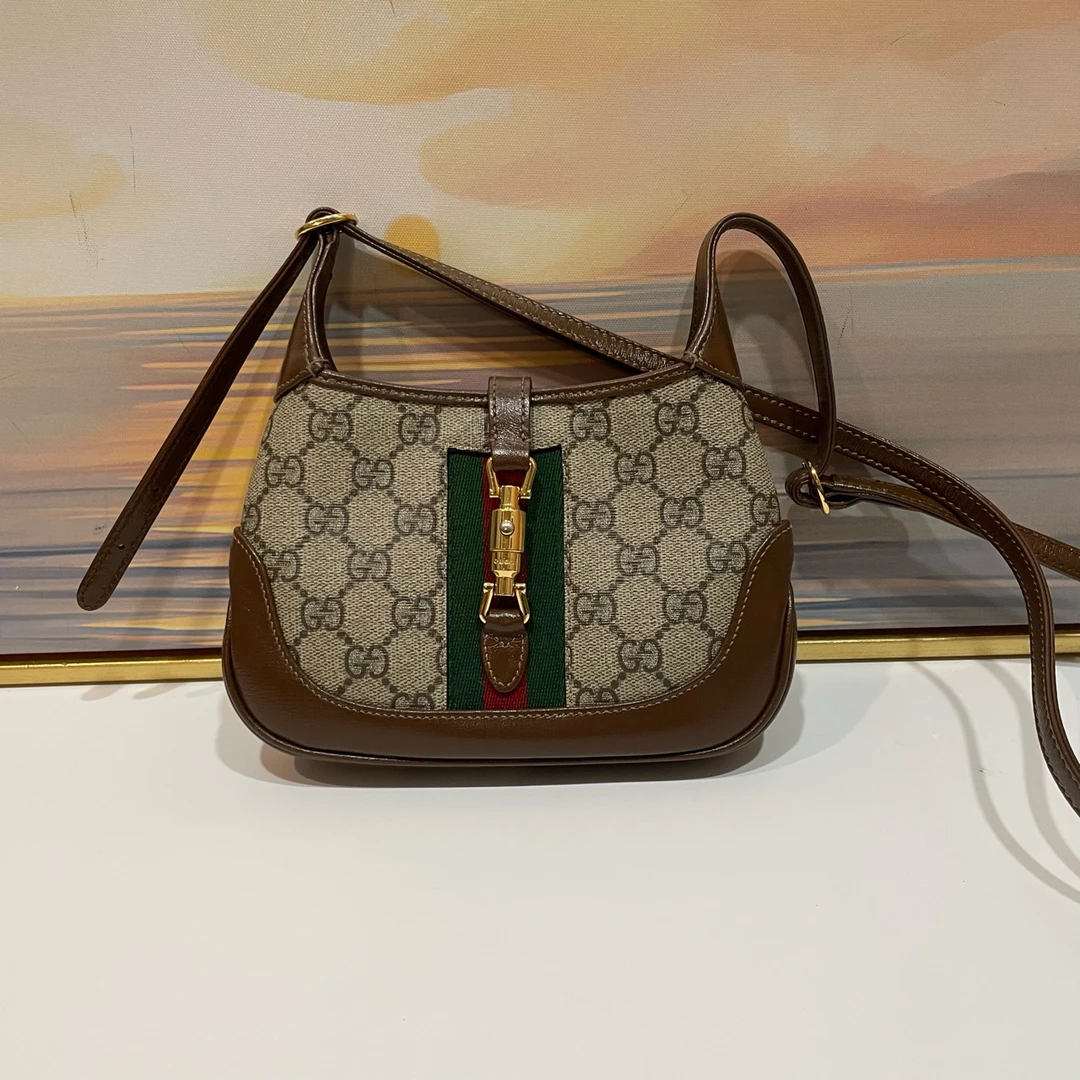 95新 GUCCI/古驰 【蔡包紫】98新Jackie 1961老花mini手提包斜挎包