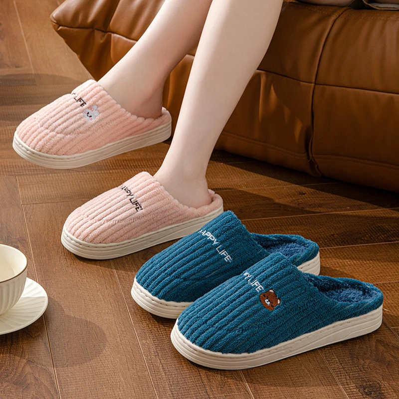 棉拖鞋女款冬季家居室内款女士家用新款男士厚底拖鞋