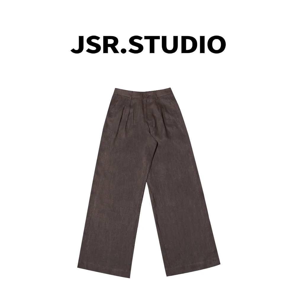 JSR studio 亚麻宽松阔腿裤直筒长裤休闲时尚百搭简约设计师透气