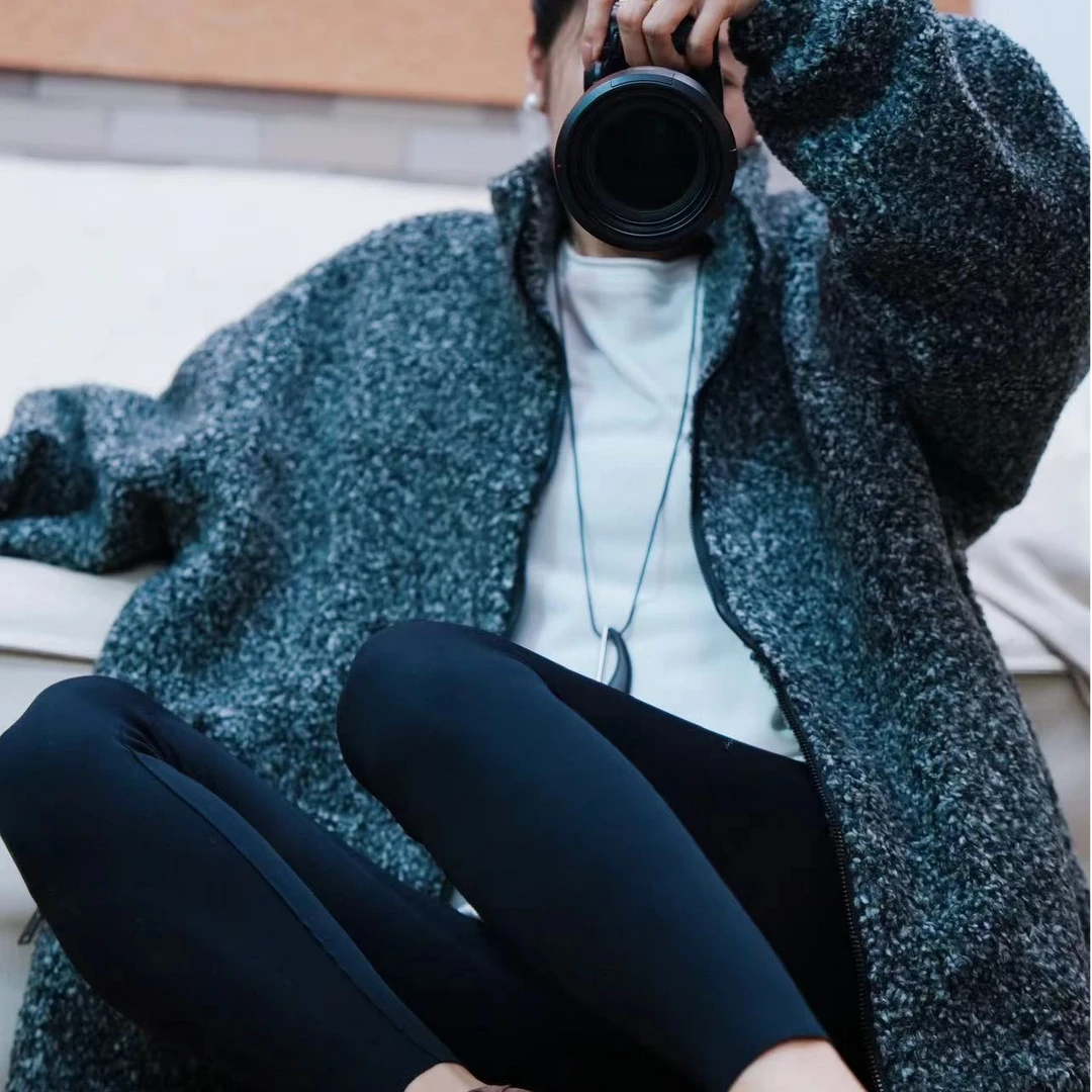 JSR【大魅力】简约百搭慵懒宽松下摆可抽绳羊毛外套