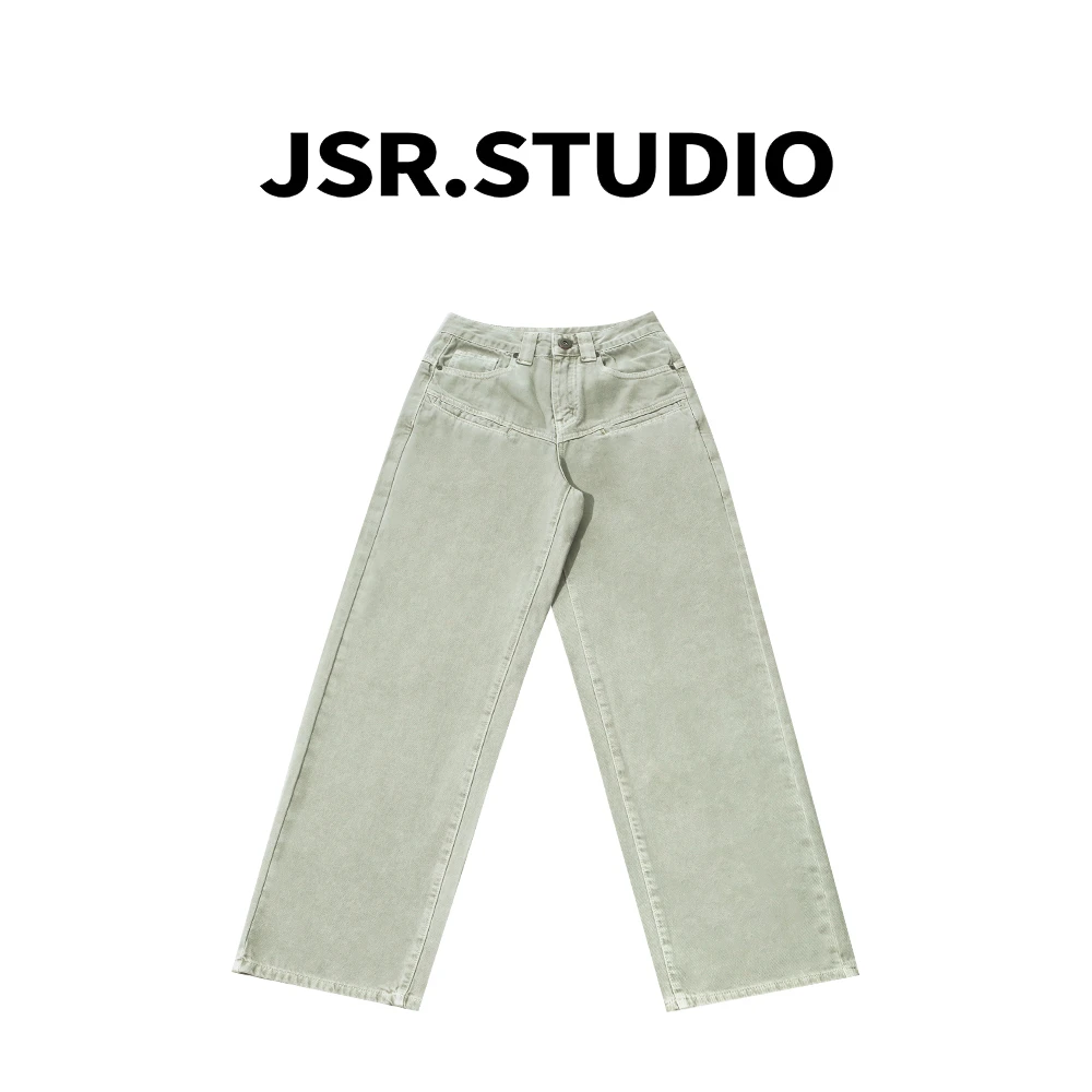 JSR studio【初秋】秋季老钱牛仔裤双口袋直筒显瘦百搭复古长裤水洗