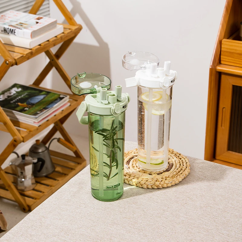 BEAN BEAN LOVE/豆豆乐三饮口吸管直饮网红提手大容量简约水杯