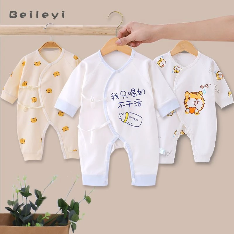 新生儿衣服春秋夏季刚出生婴儿和尚服连体衣纯棉初生宝宝哈衣爬服