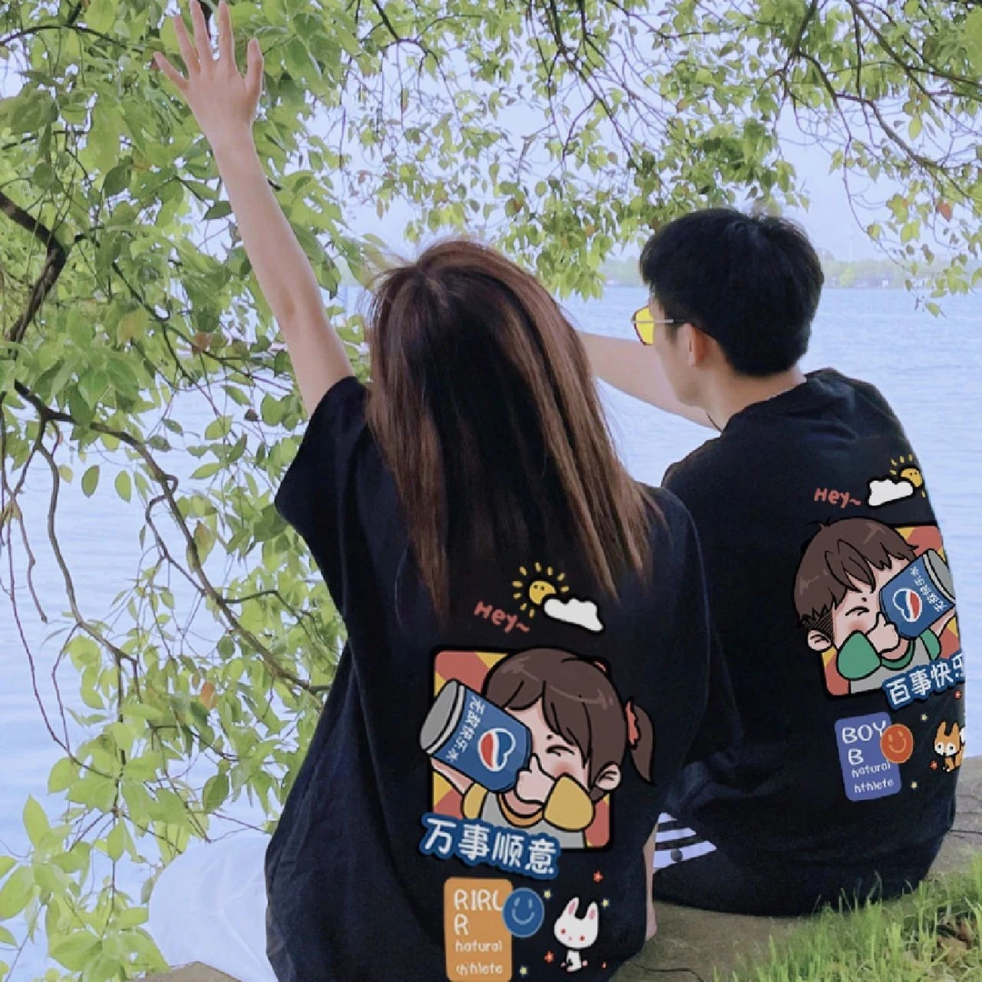 【220克纯棉】2025夏季新款美式纯棉短袖T恤百搭宽松情侣男女同款