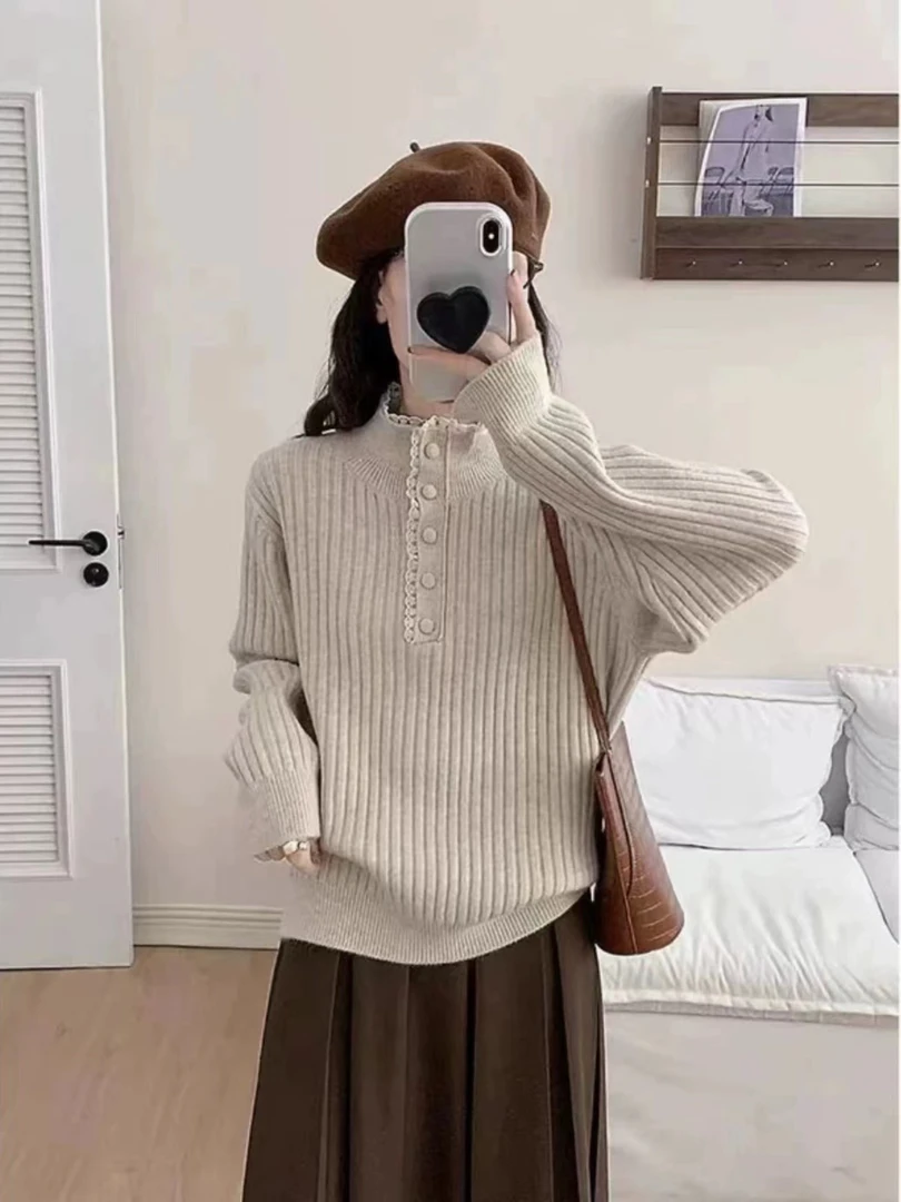 23871 时尚宽松百搭针织衫