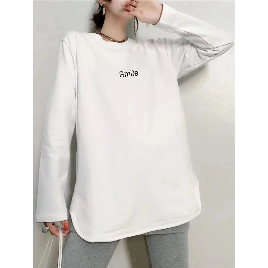 【KY】冬季加绒百搭内搭t恤圆领简约打底衫KYLL113