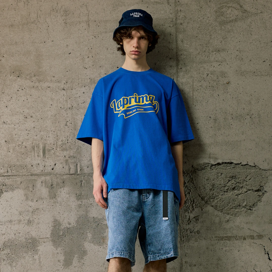 LAPRIMA 24SS PRINTED CREW NECK TEE经典样式LOGO印花宽松T恤