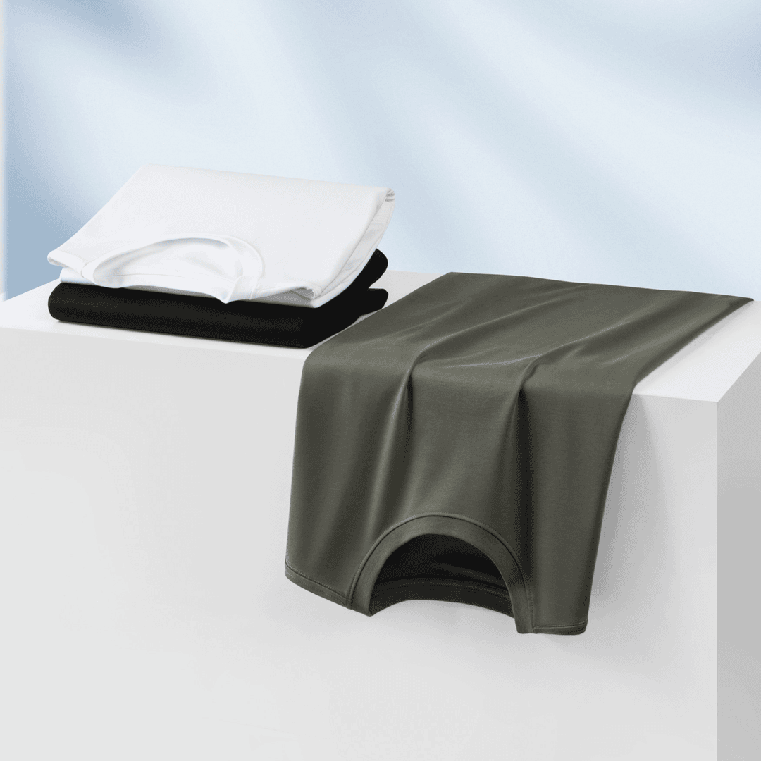 2023夏季60s液氨冰感透气软糯爽滑圆领男士修身短袖T恤