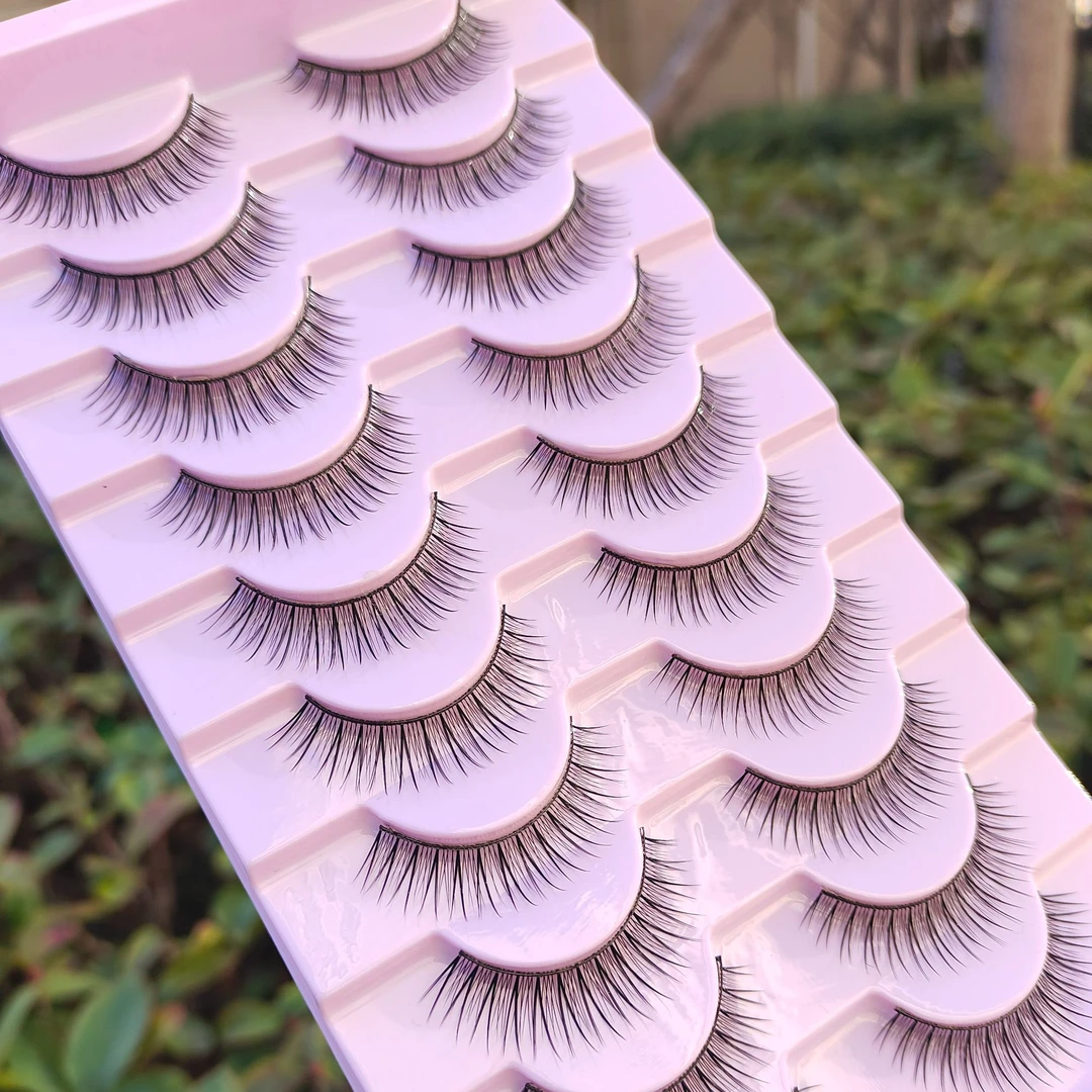 十对装假睫毛3D硬梗假睫毛自然裸妆仿真纤长新手