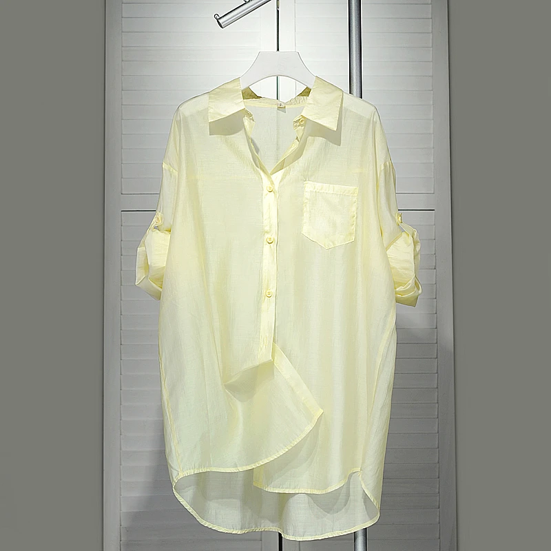 宽松薄款显白衬衫女夏新款小众设计休闲百搭度假防晒衬衣外搭上衣