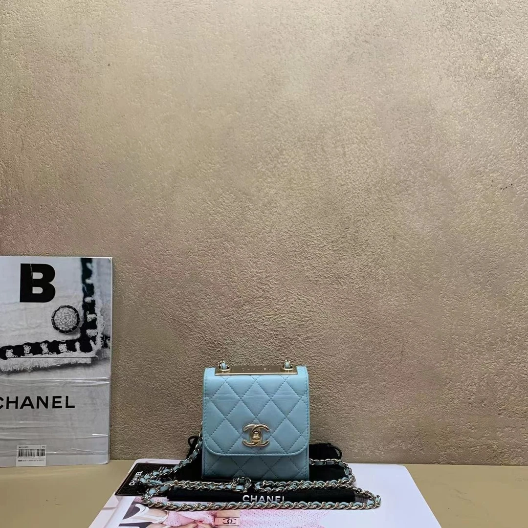 95新 Chanel/香奈儿 壹臻中古/蓝trendyccmini斜挎包/70050828