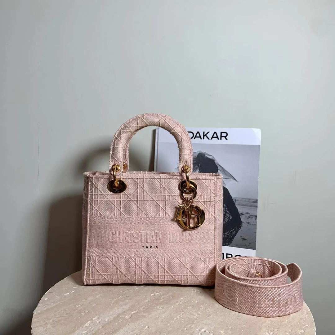 95新 DIOR/迪奥 壹臻/粉色五格戴妃单肩包 33491612
