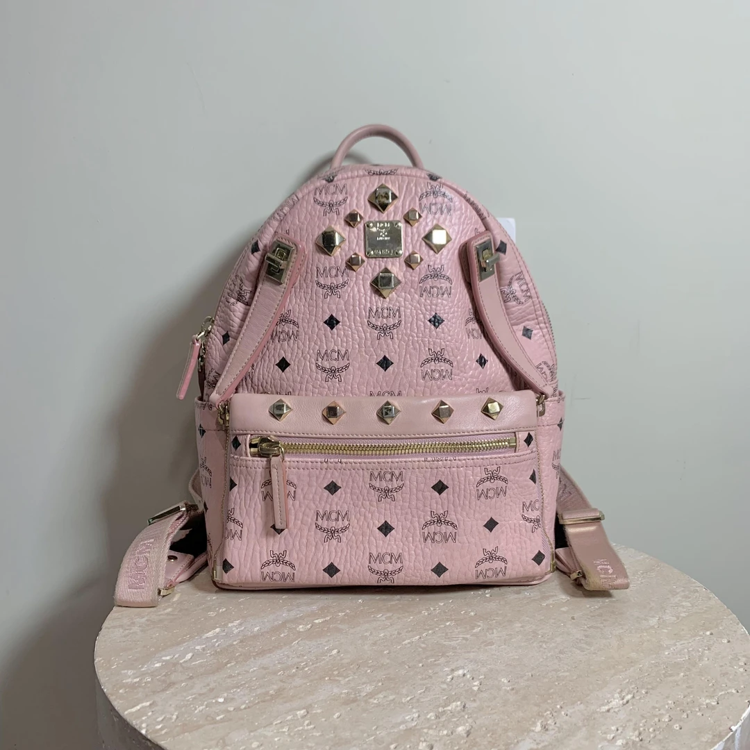 95新 MCM  壹臻中古/粉色双肩包小号 / 82512570
