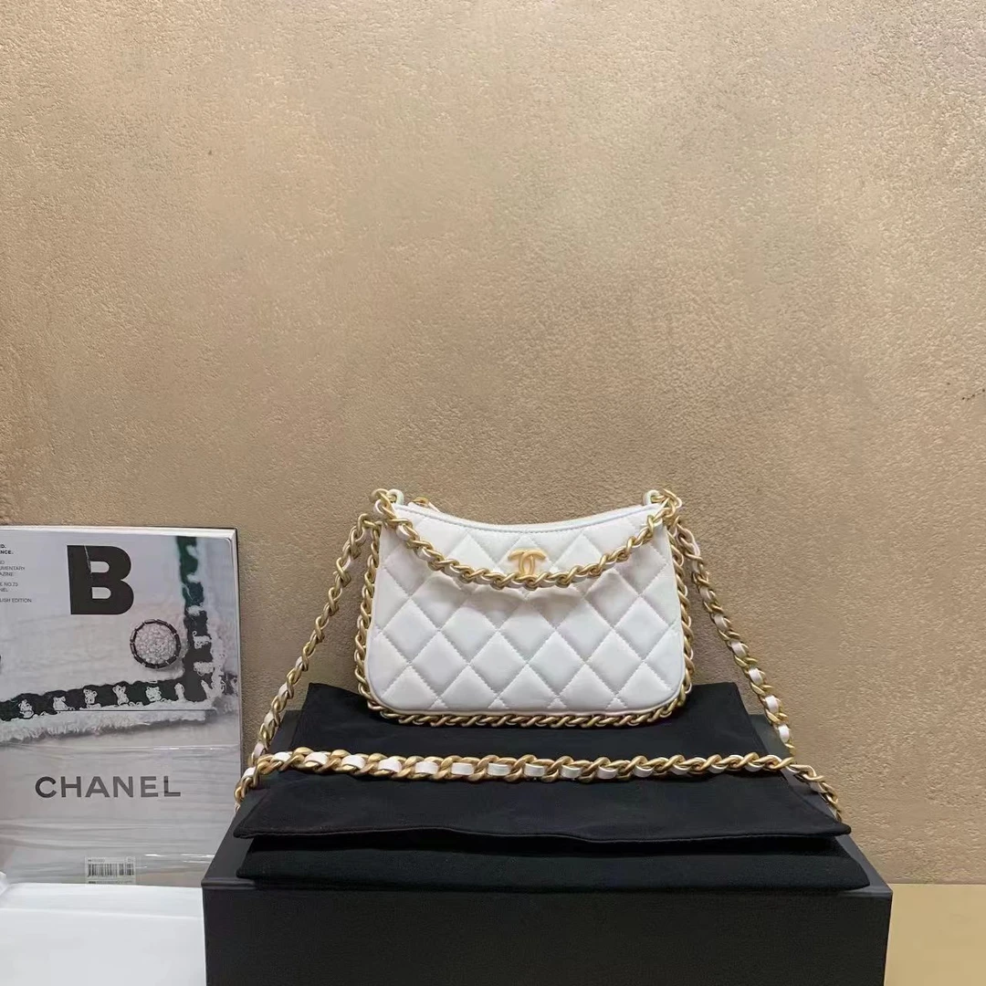 99新 Chanel/香奈儿 壹臻中古/Chanel23B白金双链条hobo 22149561