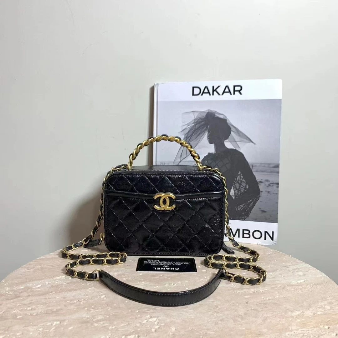 95新 Chanel/香奈儿 壹臻中古/黑金油腊手柄相机 30开66496075