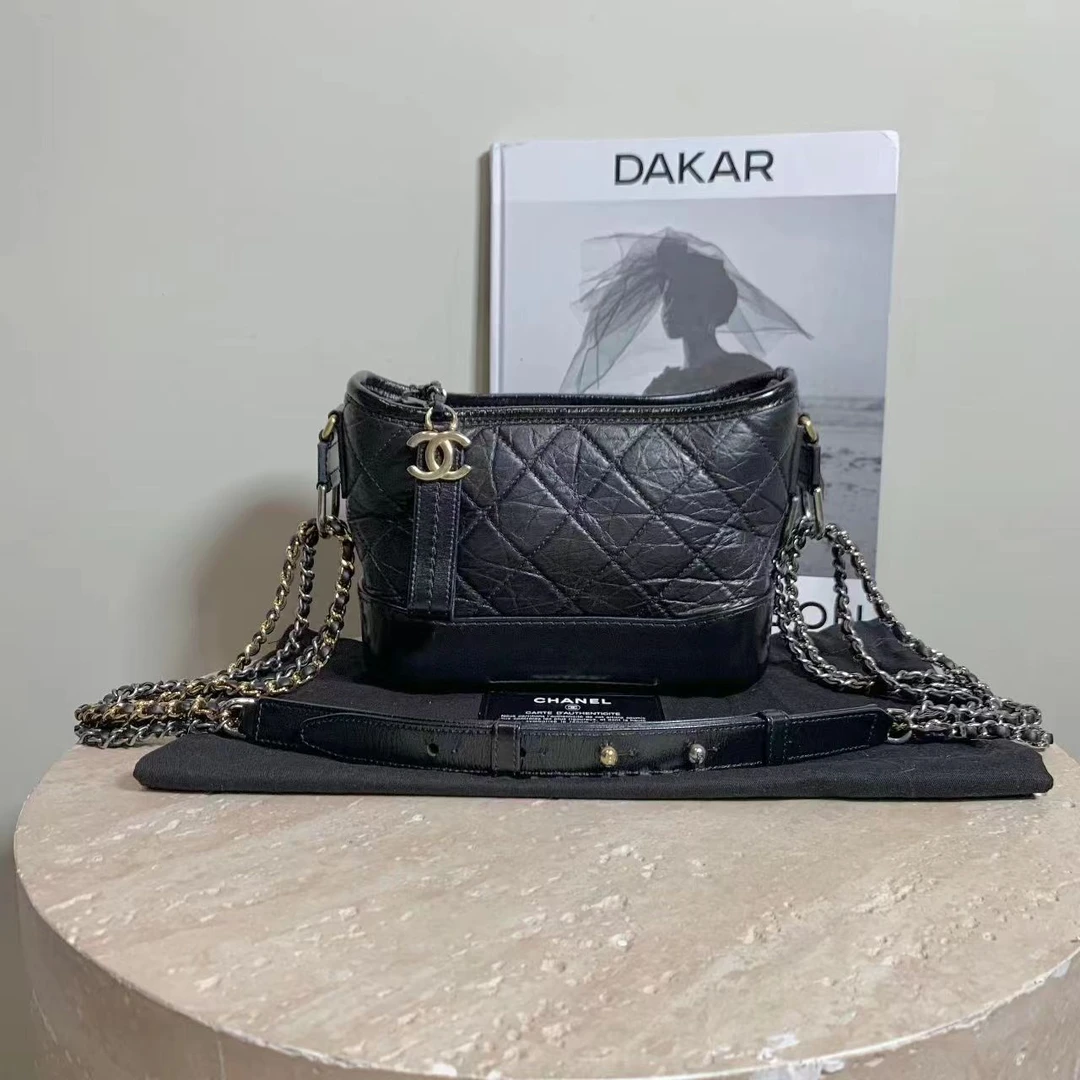 95新 Chanel/香奈儿  壹臻中古/黑色流浪小号单肩包28开 64661529