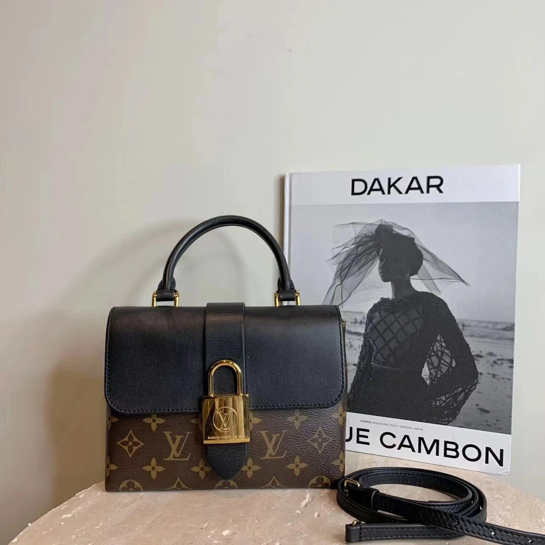 95新 LouisVuitton/路易威登 壹臻/老花拼黑locky bb  64870291