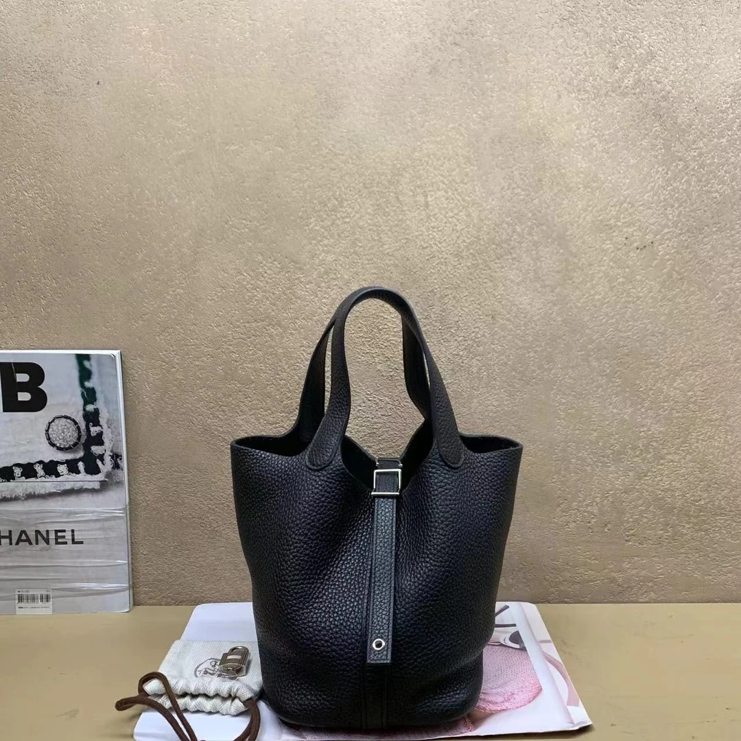95新 Hermes/爱马仕 壹臻中古/Hermes 黑银菜篮子18 y刻 59896755