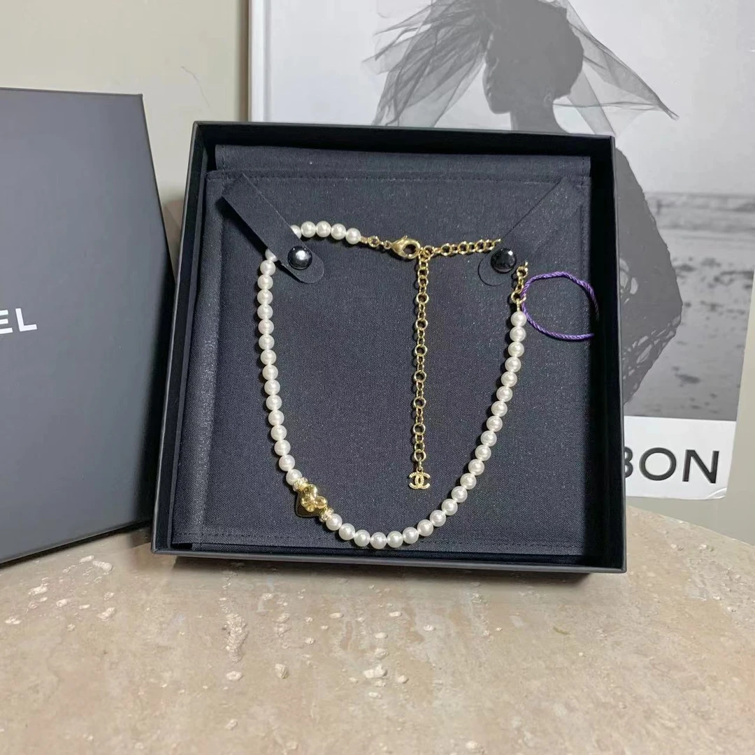 99新 Chanel/香奈儿 壹臻中古/24P爱心珍珠项链 33475834