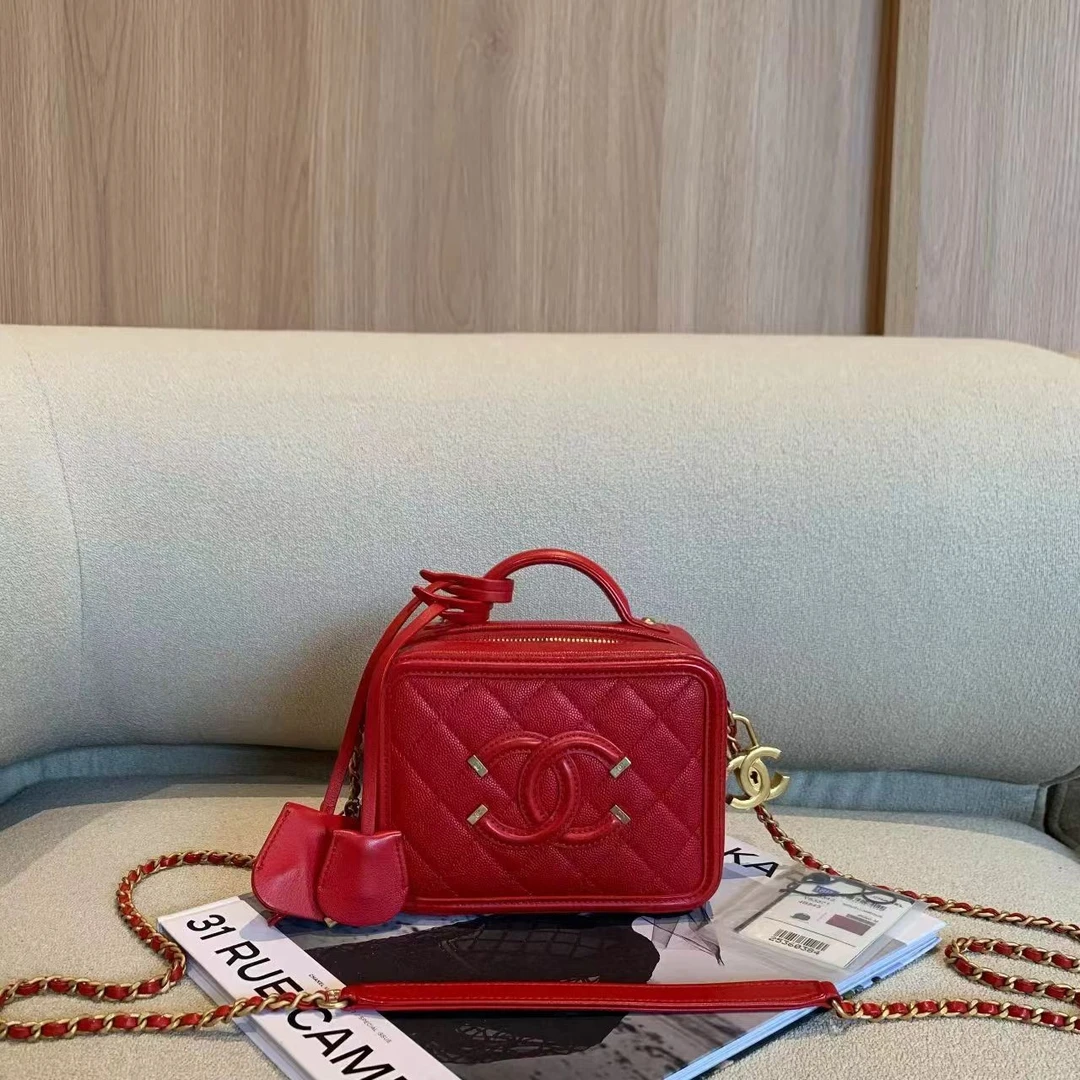 95新 Chanel/香奈儿 壹臻中古 /红金横版相机包小号25开82943449