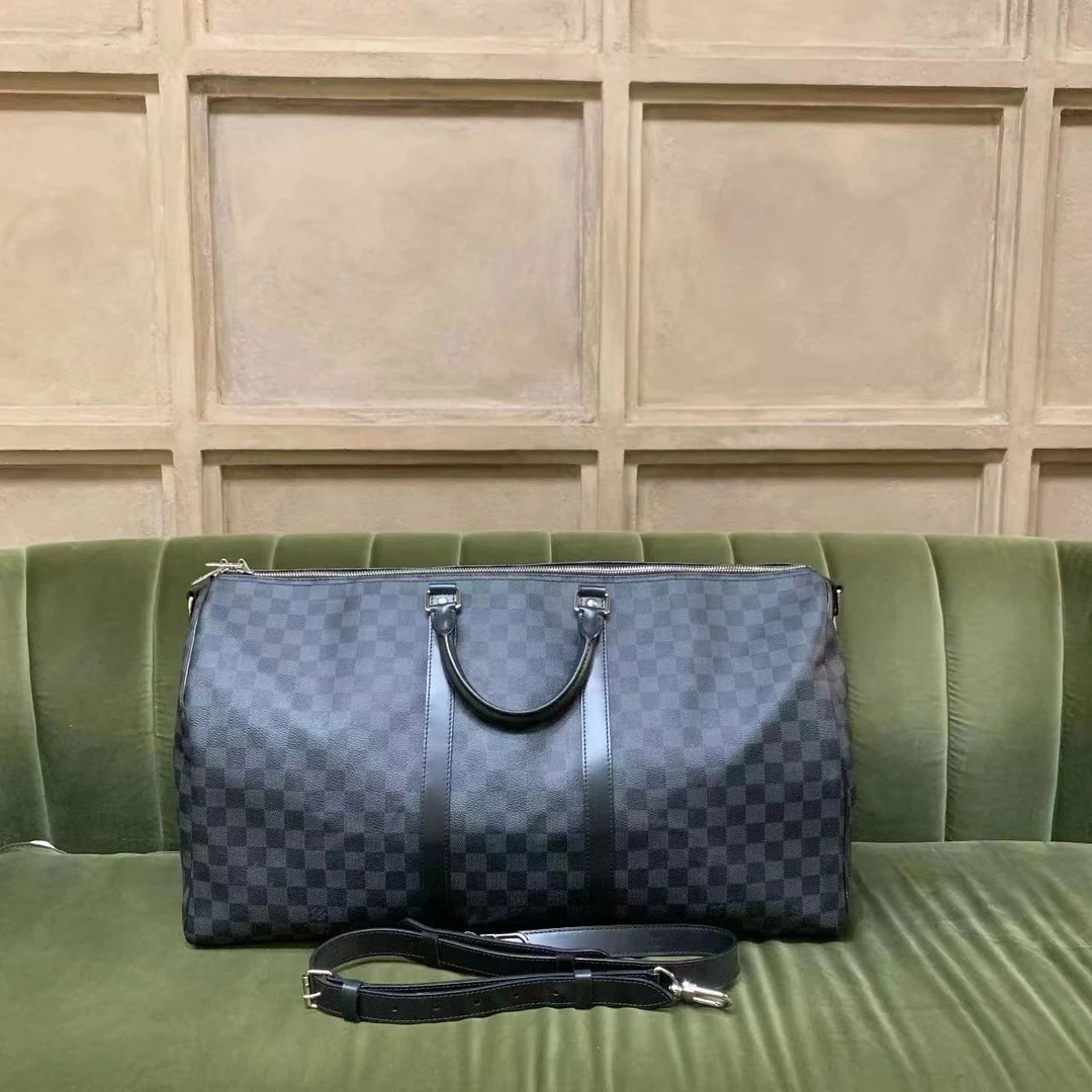 95新 LouisVuitton/路易威登 壹臻/黑棋Kepall55旅行袋/16636117