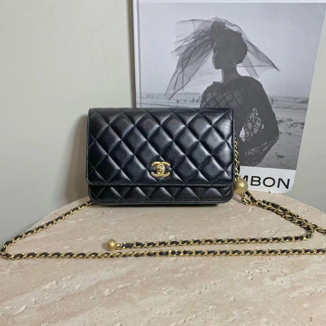 95新 Chanel/香奈儿 壹臻中古/22C黑金金球woc 68245760