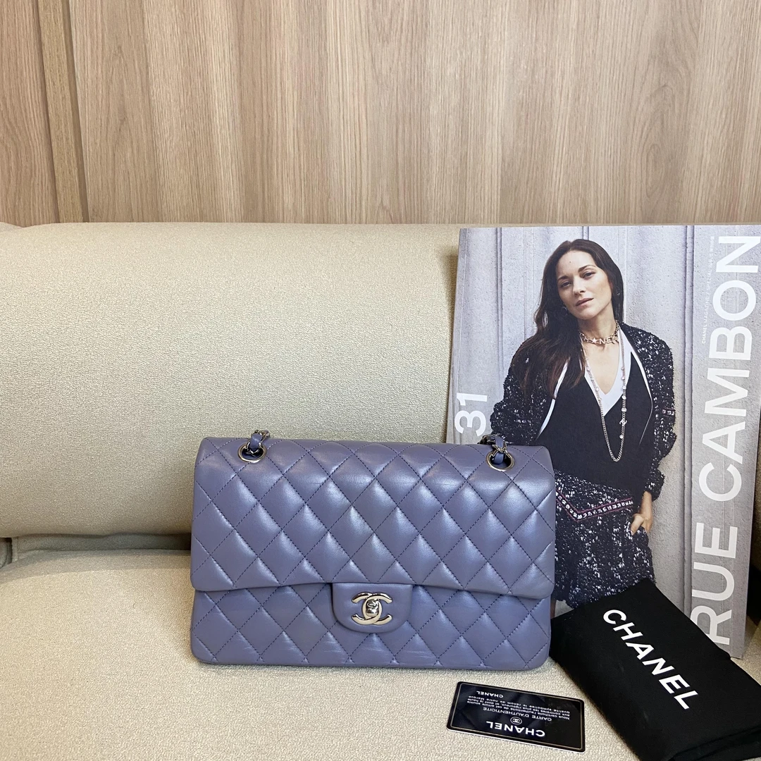 95新 Chanel/香奈儿 壹臻中古/ 薰衣草紫CF中号 15开 11605777