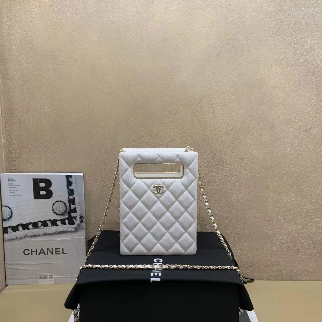 95新 壹臻中古/chanel白金牛竖版晚宴包 46206911