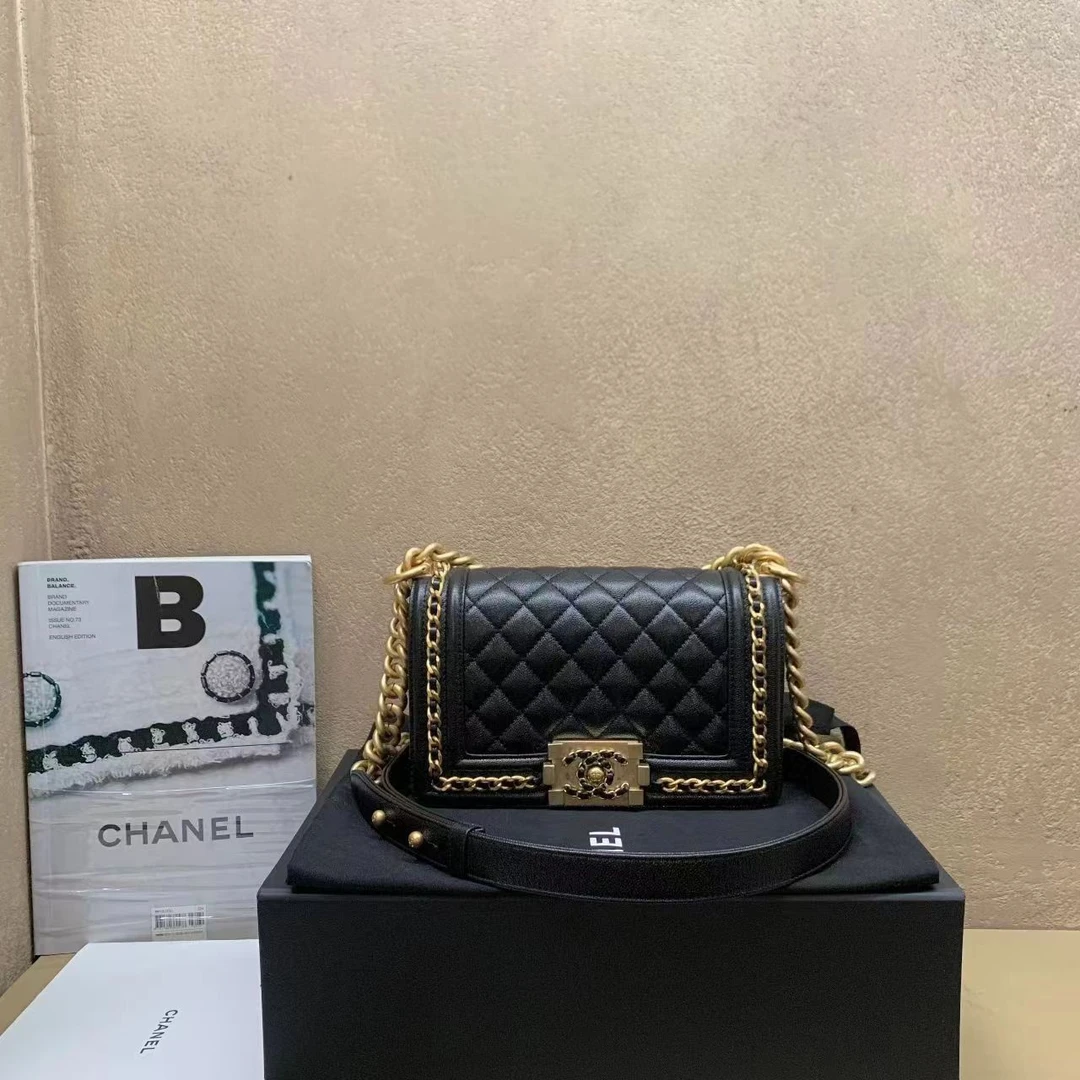 95新 Chanel/香奈儿 壹臻中古/23P黑金边链Leboy小号 90328951