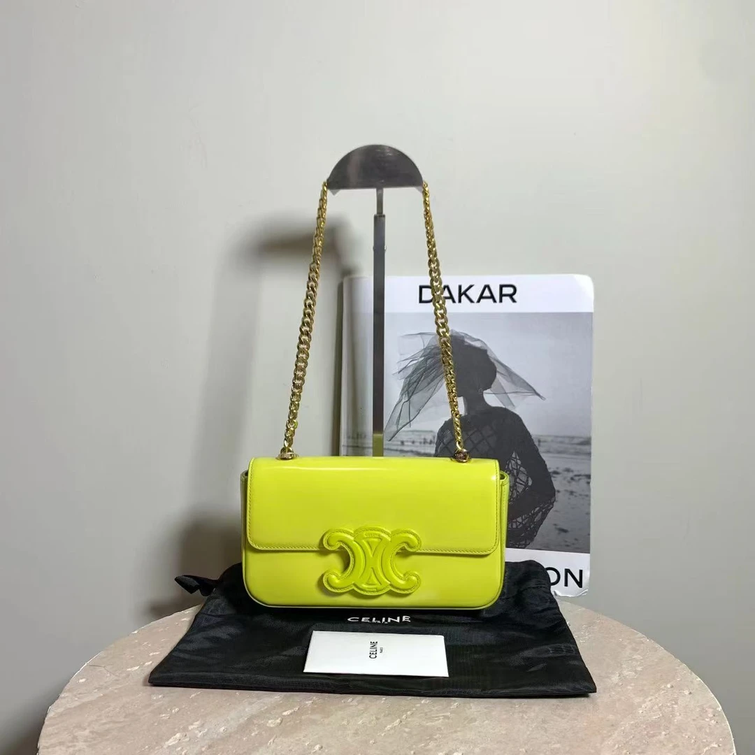 95新 Celine/思琳 壹臻中古/柠檬黄腋下包 /59226662