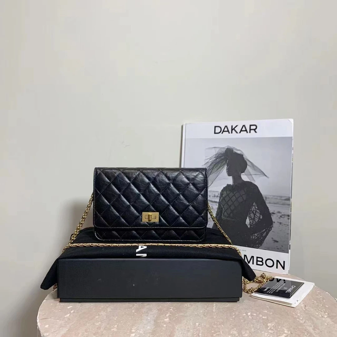 95新 Chanel/香奈儿 壹臻中古/黑金2.55woc包 30开 71062378