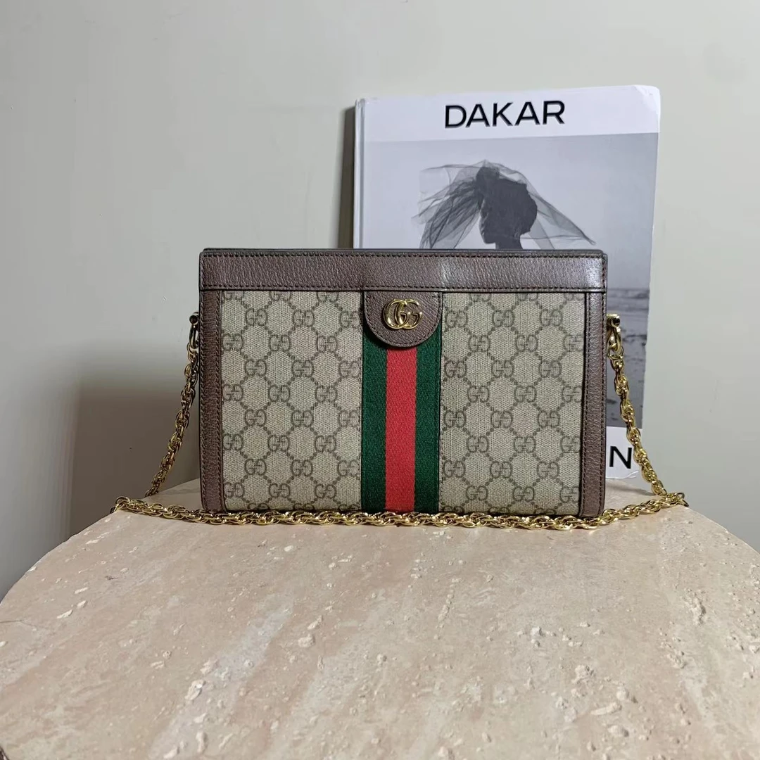 95新 GUCCI/古驰 壹臻/Gucci 老花op夹子包小号 81628612