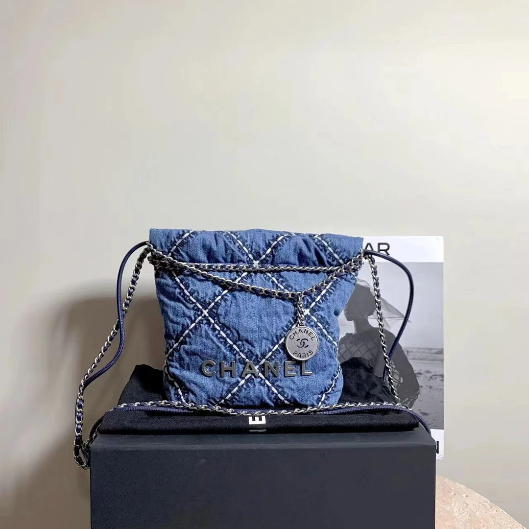 99新 Chanel/香奈儿 壹臻/24P 牛仔22bag mini斜挎包/55744443