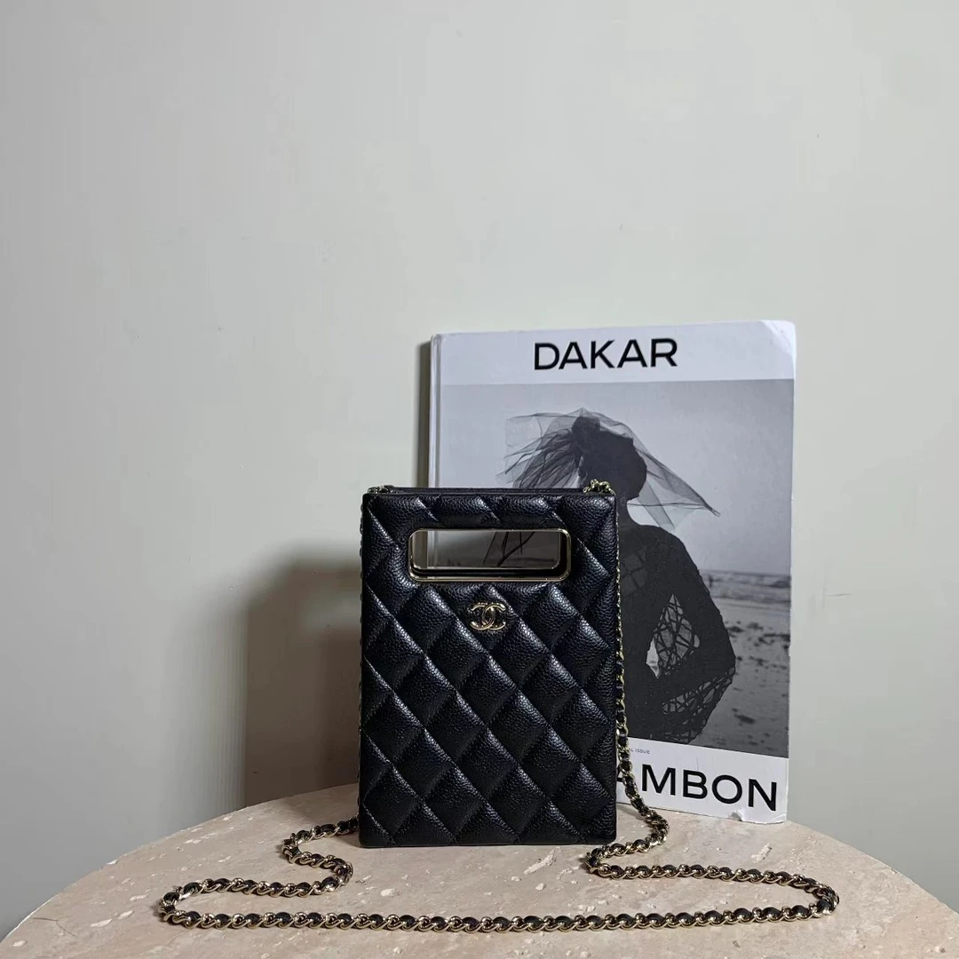 95新 Chanel/香奈儿 壹臻中古/ 22s黑金羊琴谱晚宴 包 99130542