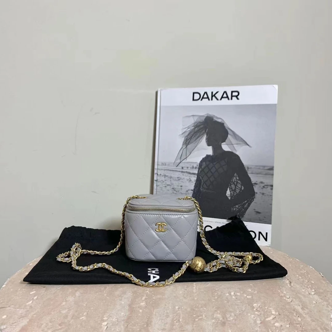 95新 Chanel/香奈儿 壹臻中古/灰色金球盒子mini31开 41185738