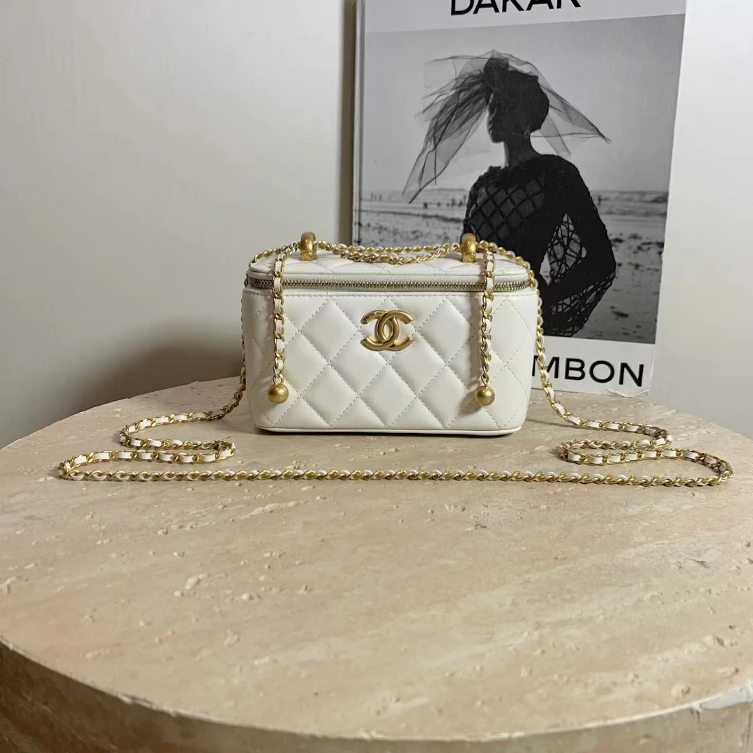 99新 Chanel/香奈儿 壹臻/24C白金牛双金珠长盒子 47692267