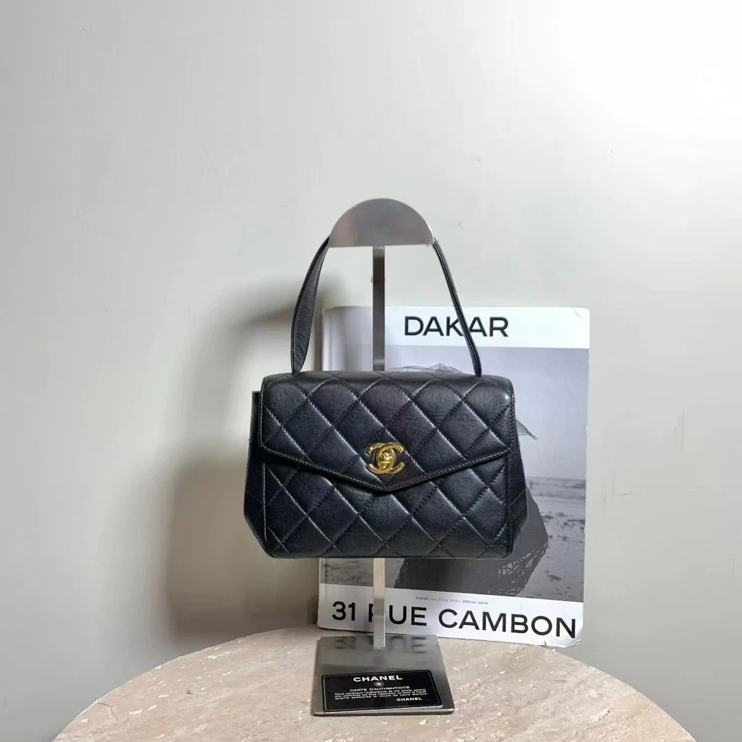 95新 Chanel/香奈儿  壹臻中古/黑金中古手提包 4开  50161280