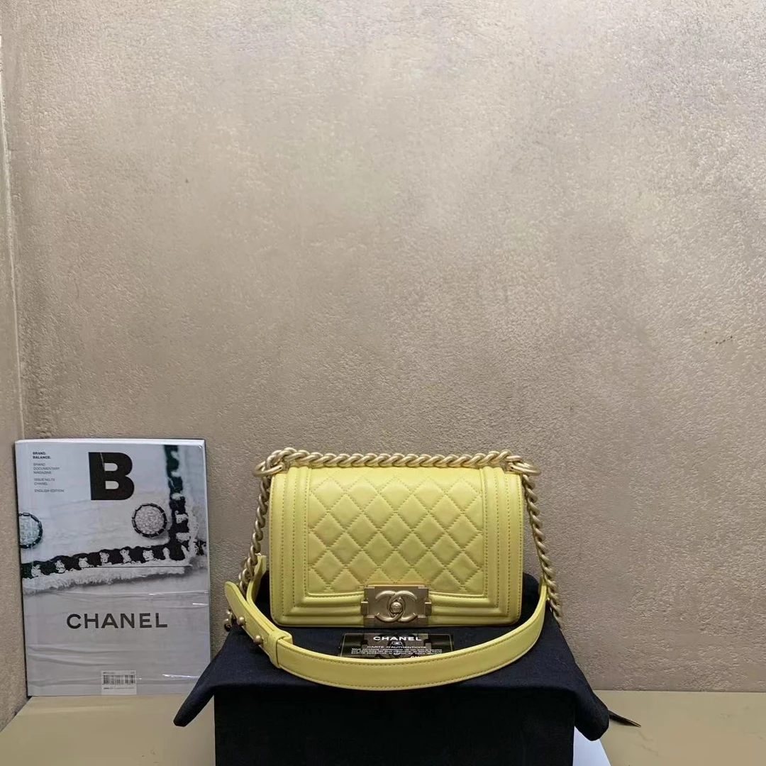 95新  壹臻中古/Chanel小鸡黄羊leboy小号包27开拆3 38159791