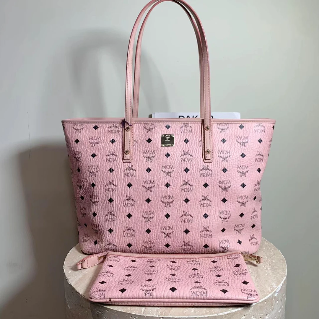 95新 MCM 壹臻/粉色老花tote拉链款 32212217