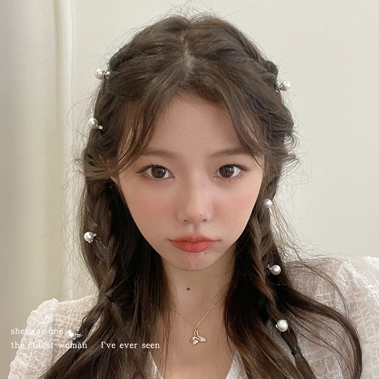 气质人造珍珠发夹侧边发扣编发扣夹女仙气小巧精致头发夹子头饰品