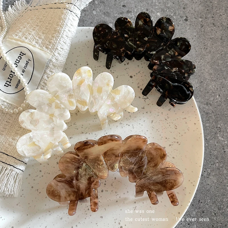 醋酸花朵抓夹发卡女后脑勺夹子发夹大号鲨鱼夹发量多发饰气质发抓