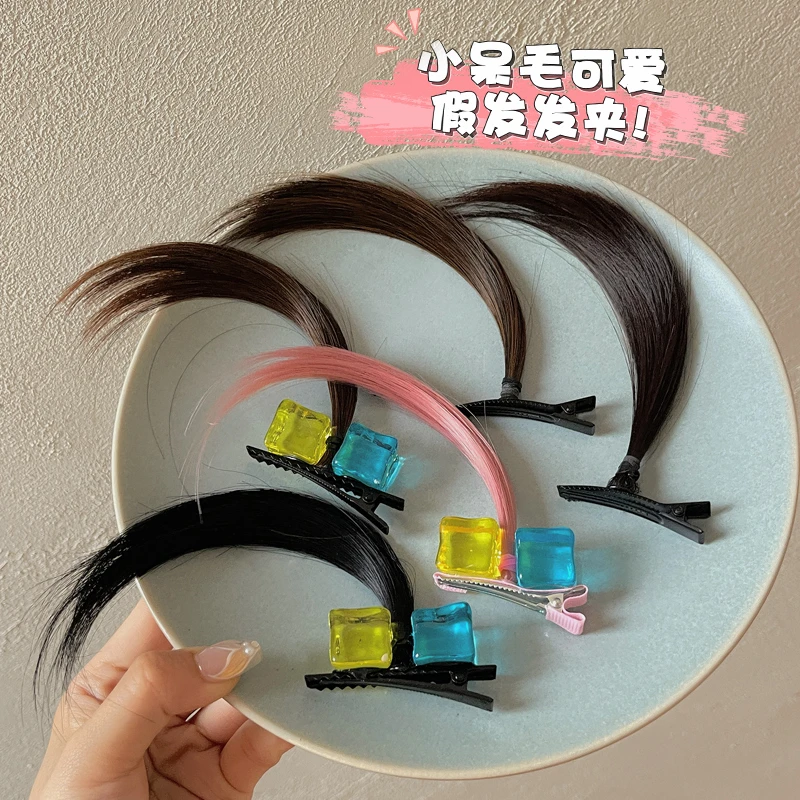 搞怪呆毛发夹女动漫cos假发小辫子侧边鸭嘴夹子可爱甜妹顶夹发卡