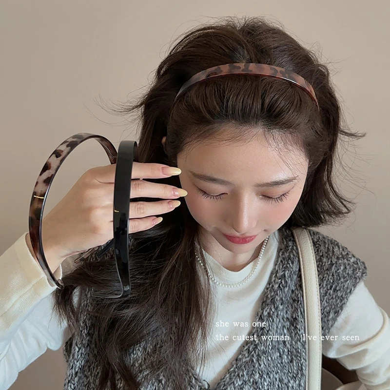 复古玳瑁色眼镜发箍女外出头箍带齿防滑发卡洗脸百束发气质发捆