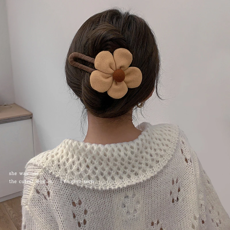 韩式花朵发夹香蕉夹女新款后脑勺盘发马尾夹头饰发卡头花鸭嘴夹子