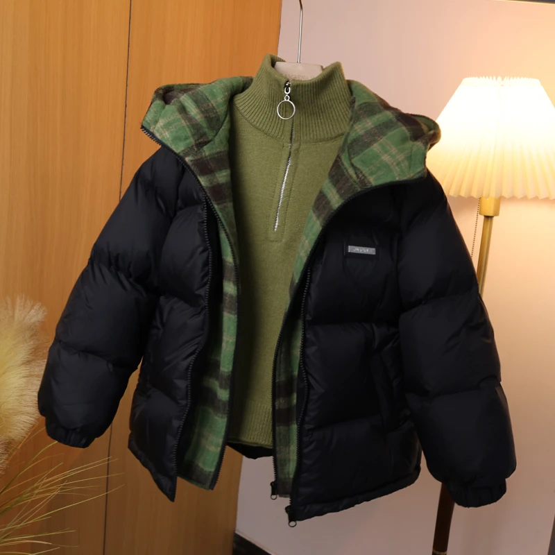 【现货】假两件羽绒服男童连帽拼接90白鸭绒2024款秋冬儿童C1461