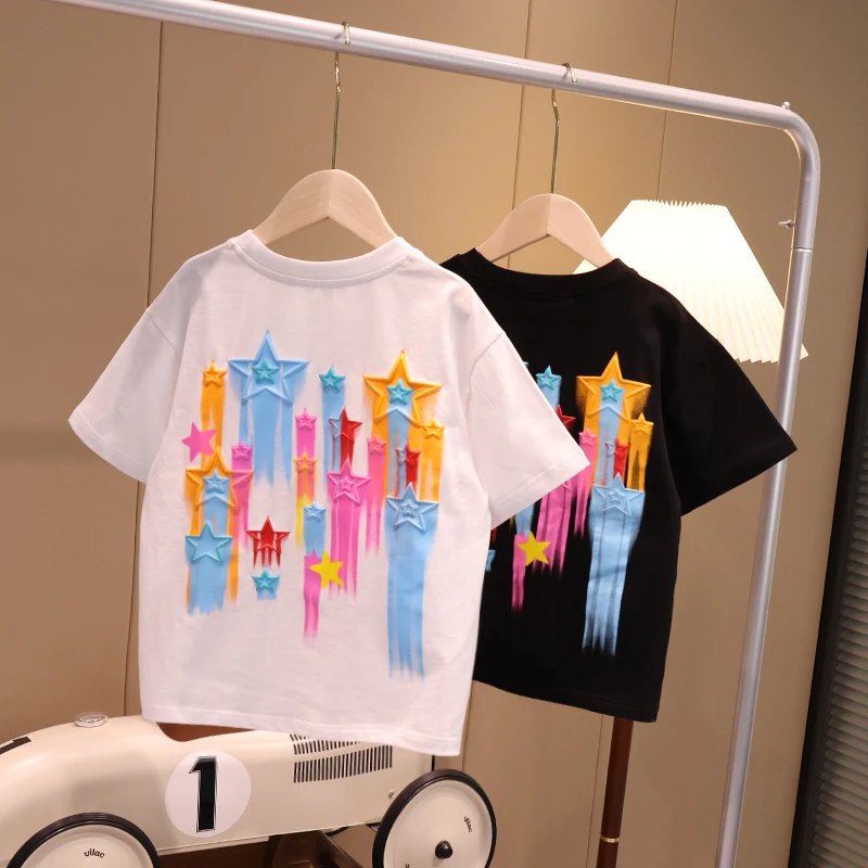 【现货】夏季T恤男童半袖中大童短袖时尚清新2023夏装圆领儿童X1088