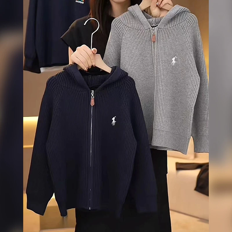 【现货】男童复古洋气针织开衫连帽竖条纹毛衣百搭秋冬款儿童G5507