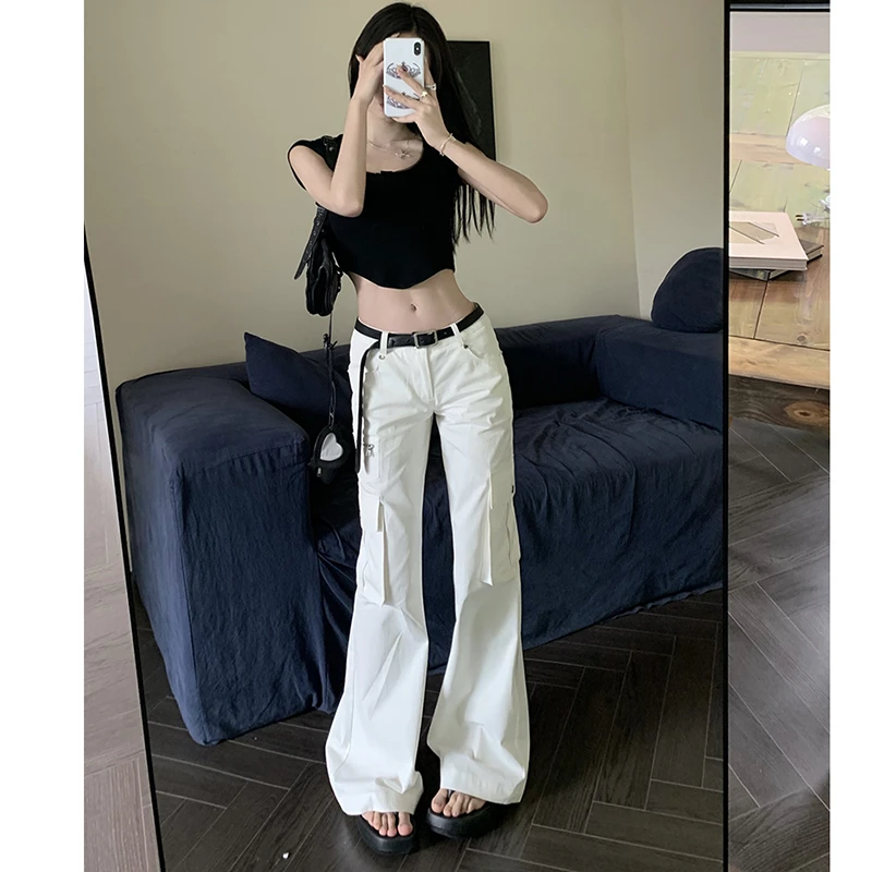 ZZR复古宽松阔腿裤女新款休闲工装裤小众显瘦高腰直筒百搭裤