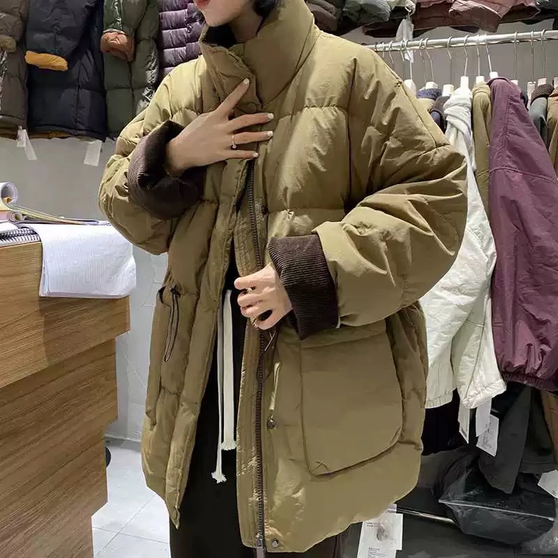 TYJR93957韩版休闲宽松立领90白鸭绒女2024冬季新款潮