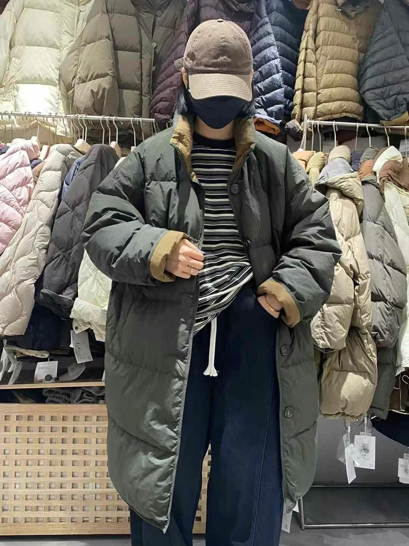 TY95702新款显瘦女装中长款90白鸭绒羽绒服